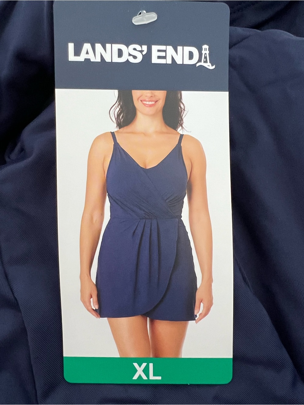 Lands' End Navy Wrap-Style Swimdress   #18